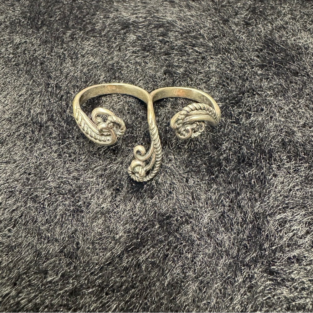 Carolyn Pollack Double Finger Ring — Adjustable